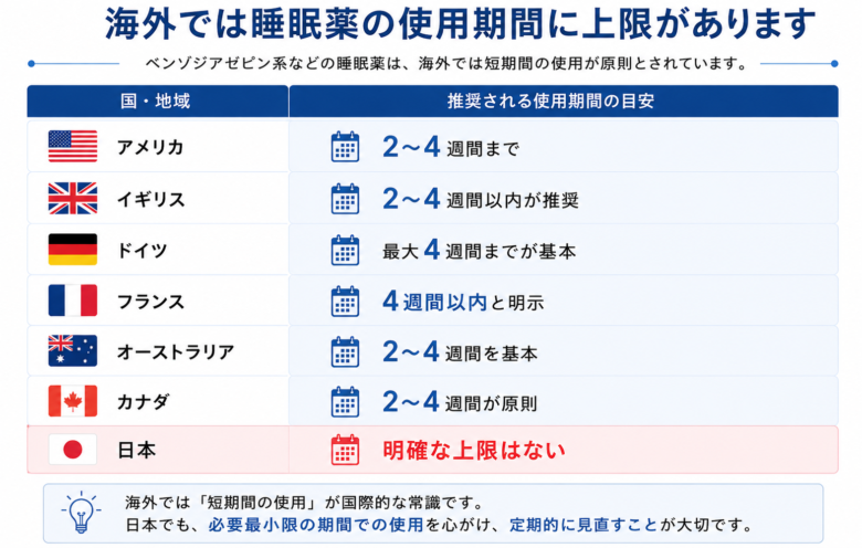 睡眠薬の使用期間に上限があります